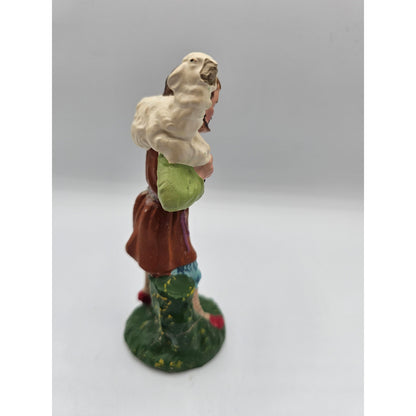 Vintage 1960s Paper Mache Christmas Nativity Figure Shepherd Depose Fontanini