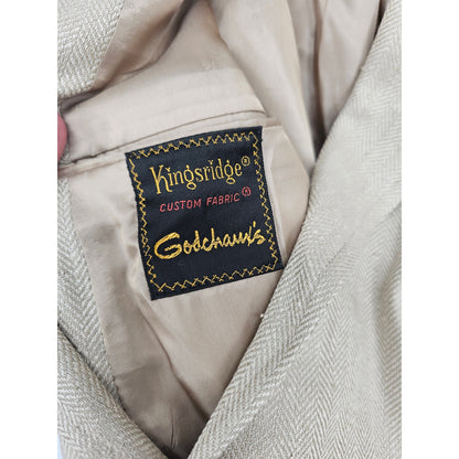 Vintage Kingsridge Godchams Mens 2 Button Suit Blazer Beige Tan