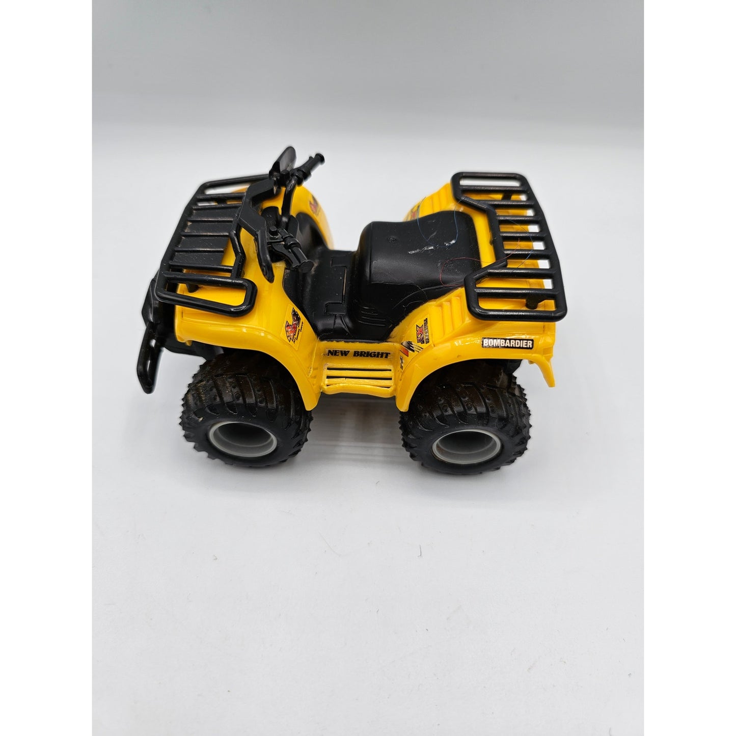 Vintage 1990s New Bright RC 4 Wheeler Toy Yellow Black Quad