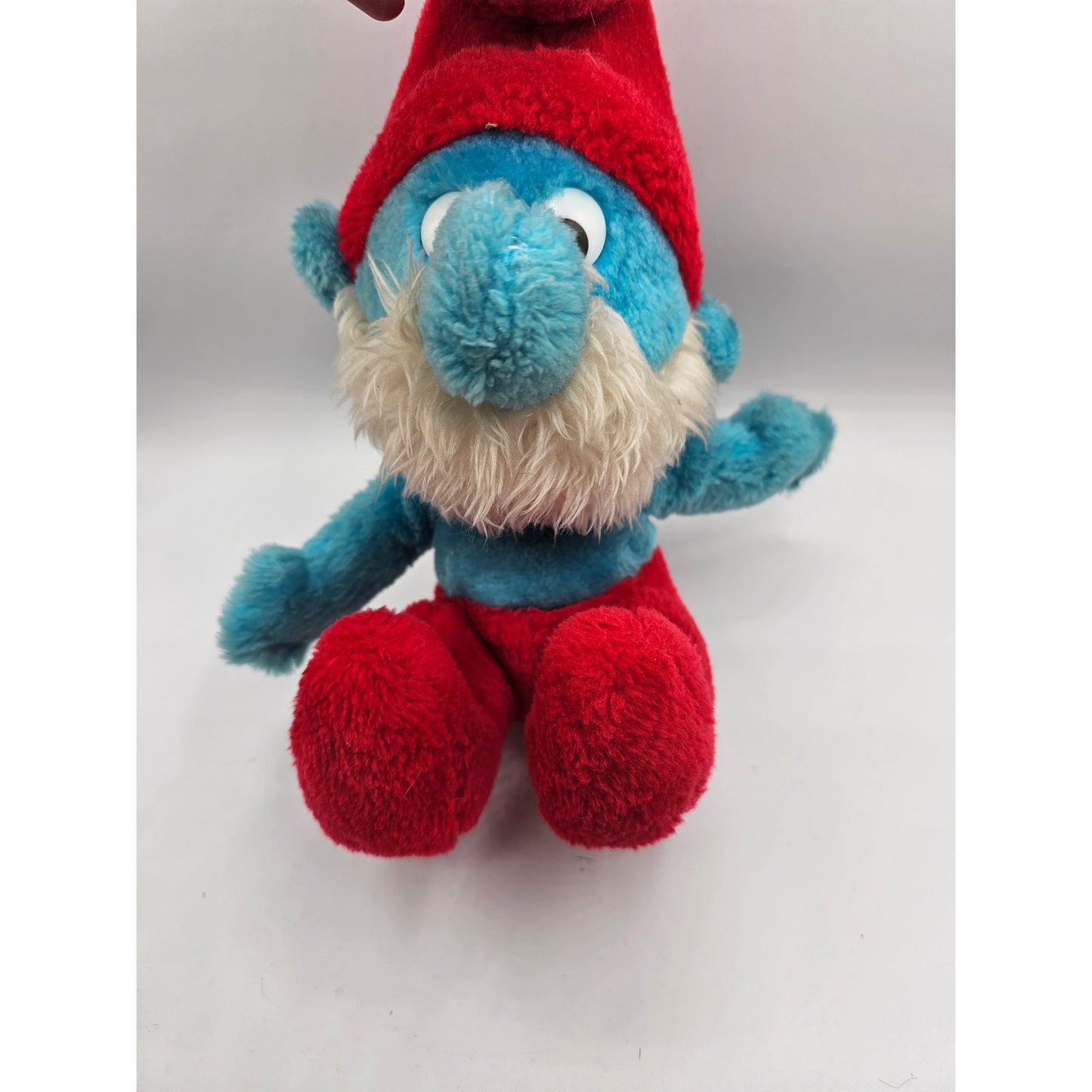 Vintage 1980s Wallace Berry Papa Smurf Plush Stuffed Animal Blue