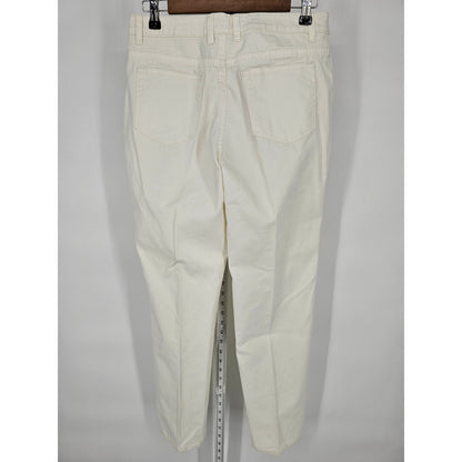 St Johns Bay Womens Sz 8 Slim Leg Mid Rise Jeans White