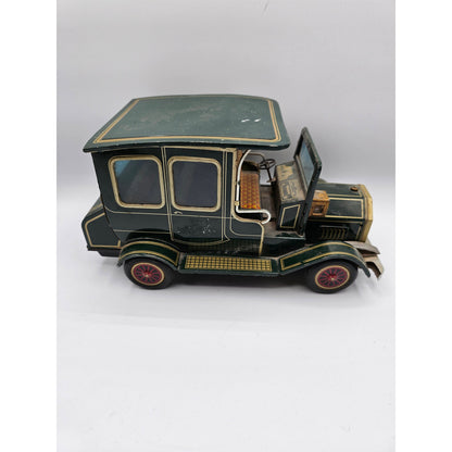 SH HORIKAWA TIN TOY CAR TACOT TOY ANTIQUE METAL TOLE LITHOGRAPHY JAPAN