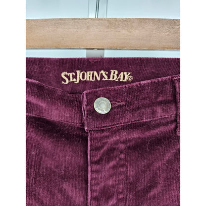 St Johns Bay Womens Sz 6 Bootcut Corduroy Pants Burgundy Red Purple