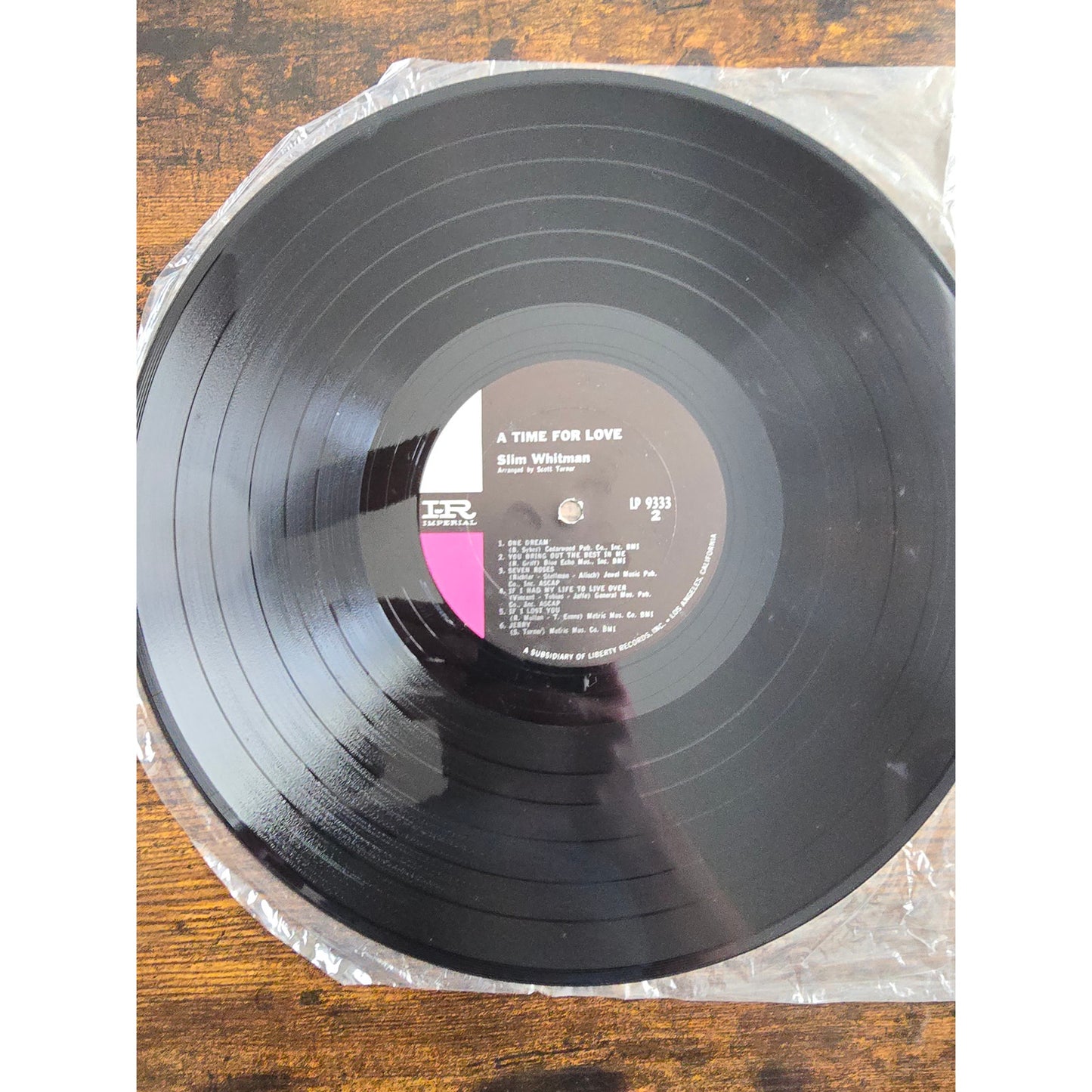 Vintage Slim Whitman arranged by Scott Turner  A Time For Love Imperial LP 9333