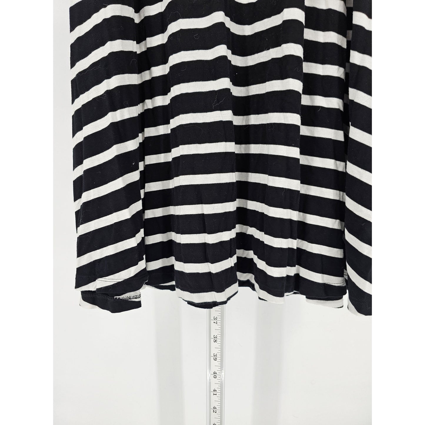 Old Navy Womens Sz L Sleeveless Knee Length Dress Black White Striped