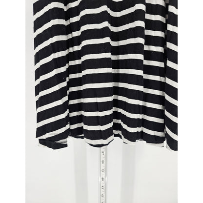 Old Navy Womens Sz L Sleeveless Knee Length Dress Black White Striped