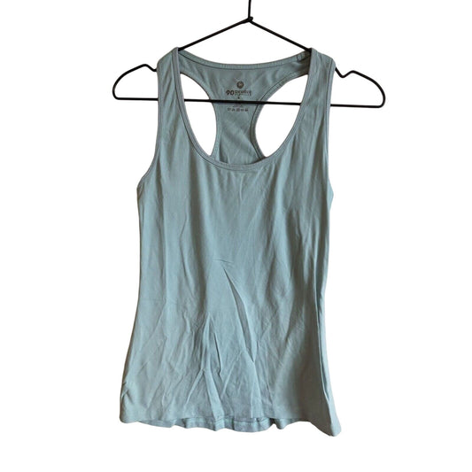 90 Degree by Reflex Womens Sz M Fitted Racerback Tank Top Light Blue