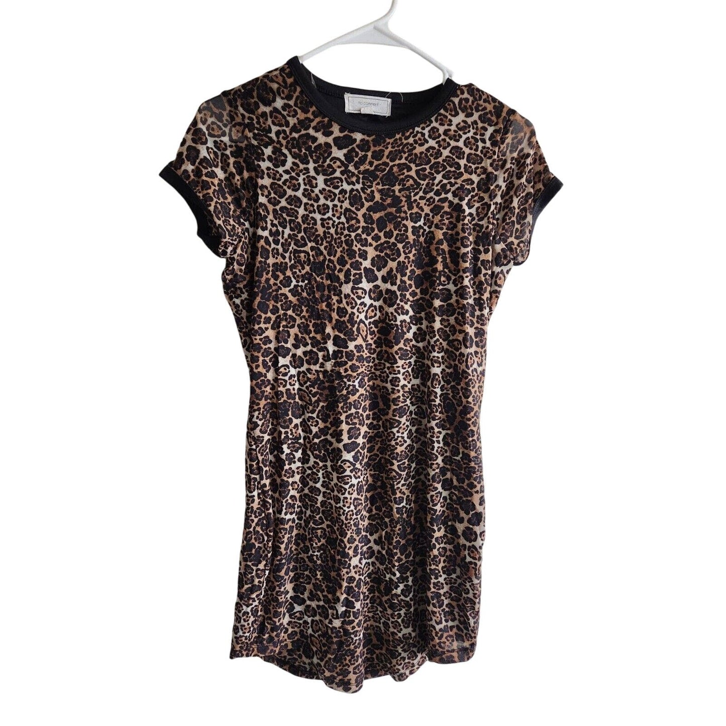 Vintage Y2K No Comment LA Womens Sz M Mini Dress Leopard Animal Print