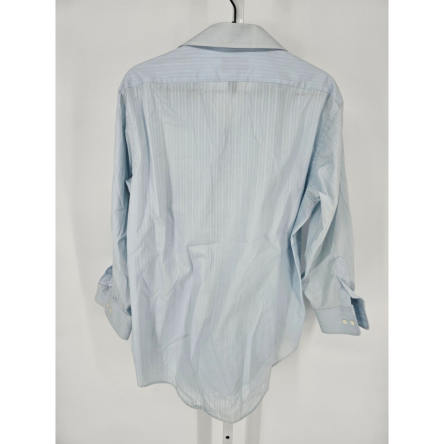 Vtg Arrow Sz 16-32/33 Cotton Plus Long Sleeve Button Up Dress Shirt Light Blue