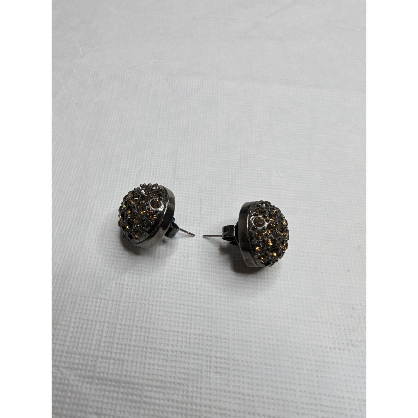 Vintage 1960s Mimco Stud Earrings Sterling Gold Stone Circkle