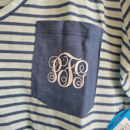 Columbia PFG Womens Sz XL Short Sleeve Monogram Tee T Shirt Striped