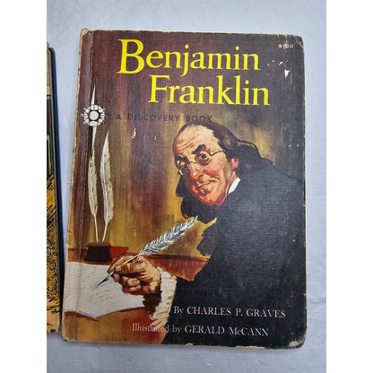 Set of 2 Vintage 1960s Benjamin Franklin Childrens Picture Books Hardcover