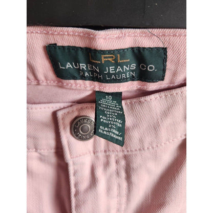 Lauren Ralph Lauren Mujer Sz 10 Vaqueros pitillo rosa claro Mezcla de algodón