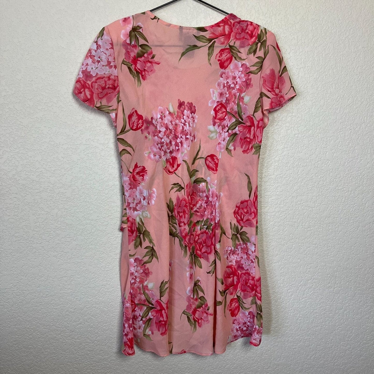 Vintage Positive Attitude Womens Sz 14 Tunic Top Pink Floral 1990s