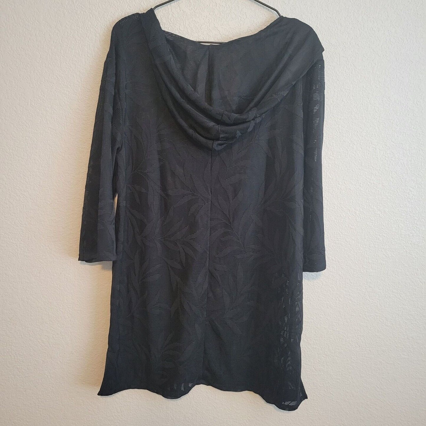 Coastal Blue Womens Sz S Swimsuit Coverup Black Long Sleeve W/ Hood NEW