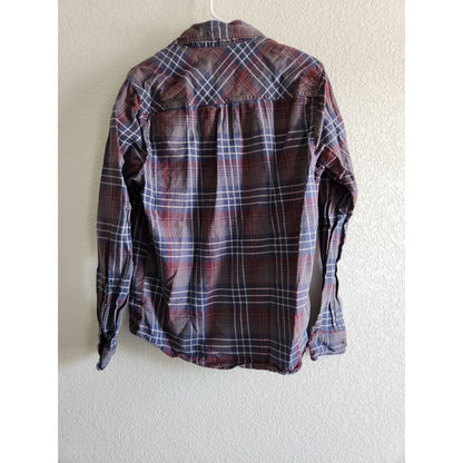 Browning Mens Sz M Long Sleeve Button Down Plaid Shirt Red Blue Flannel