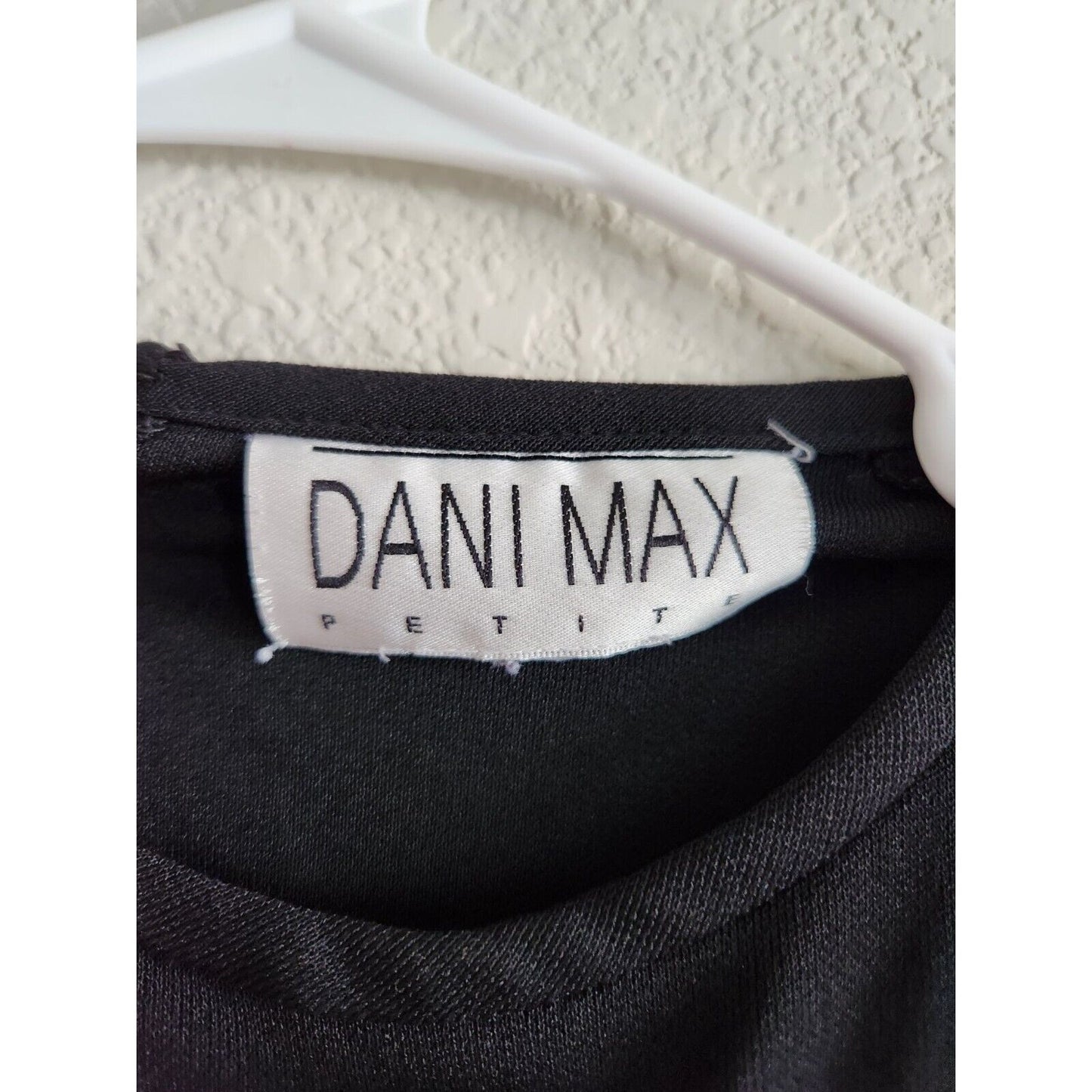 Dani Max Petite 8P Solid Black Sheath Dress Sleeveless Vintage