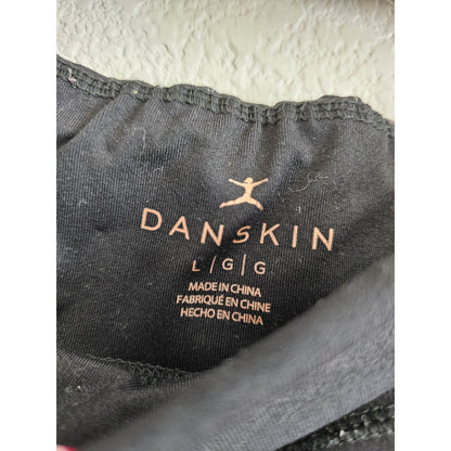 Danskin Womens Sz L 7/8 Athletic Leggings Black