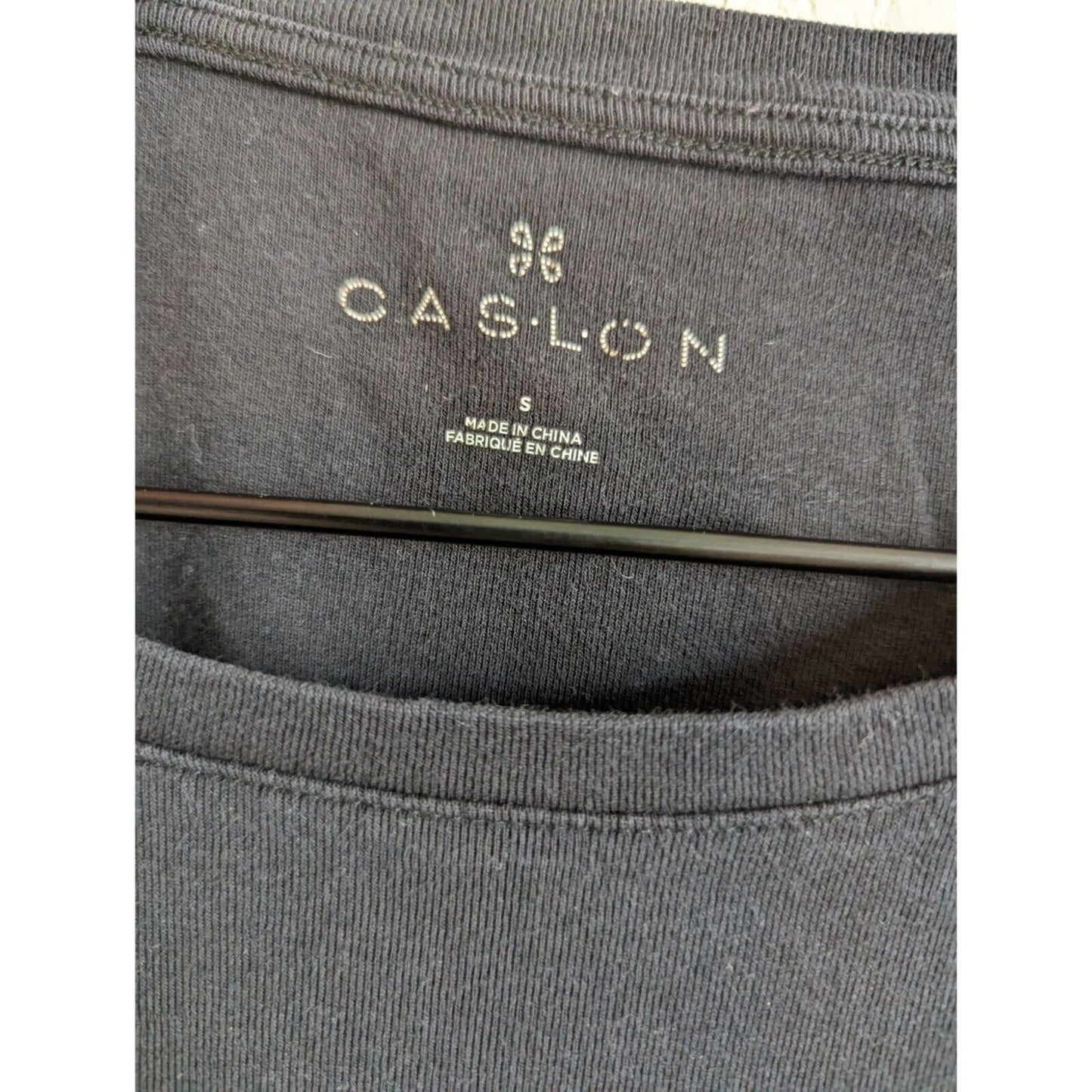 Casalon Womens Sz S Long Sleeve T Shirt Solid Black