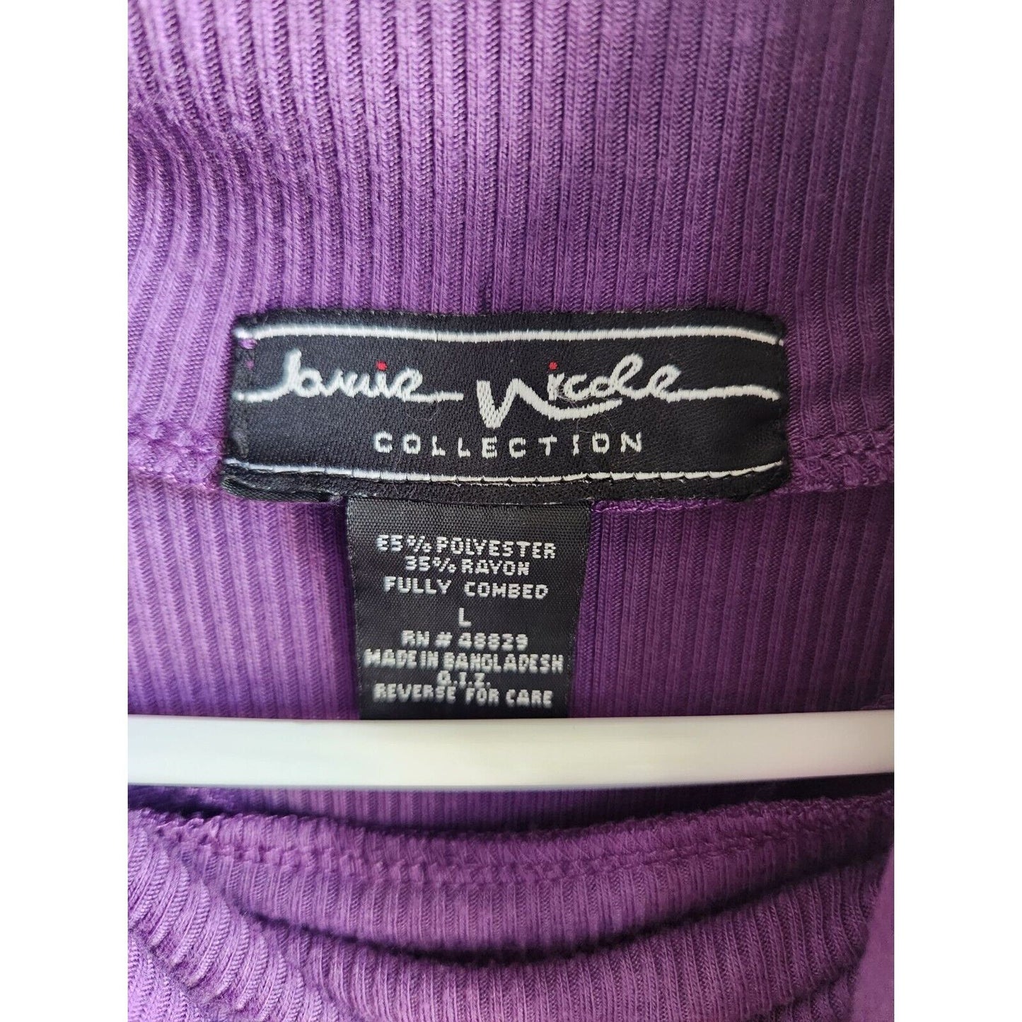 Jamie Nicole Womens Sz L Cowl Neck Sweater Dress Purple Ribbed