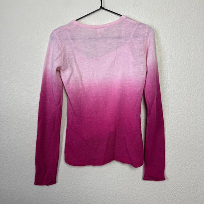 Sweet Romeo Womens Sz S Lightweight Sweater Pink Ombre Cotton Blend