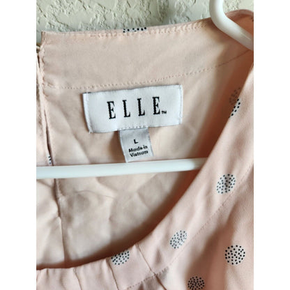 Elle Womens Sz L Knee Length Sleeveless Dress Light Pink and Blue