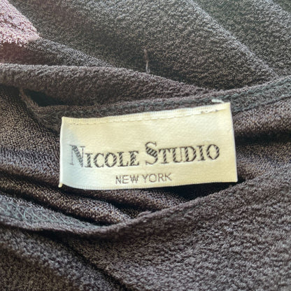 VTG Nicole Studio New York Womens Sz M Maxi Dress Solid Black