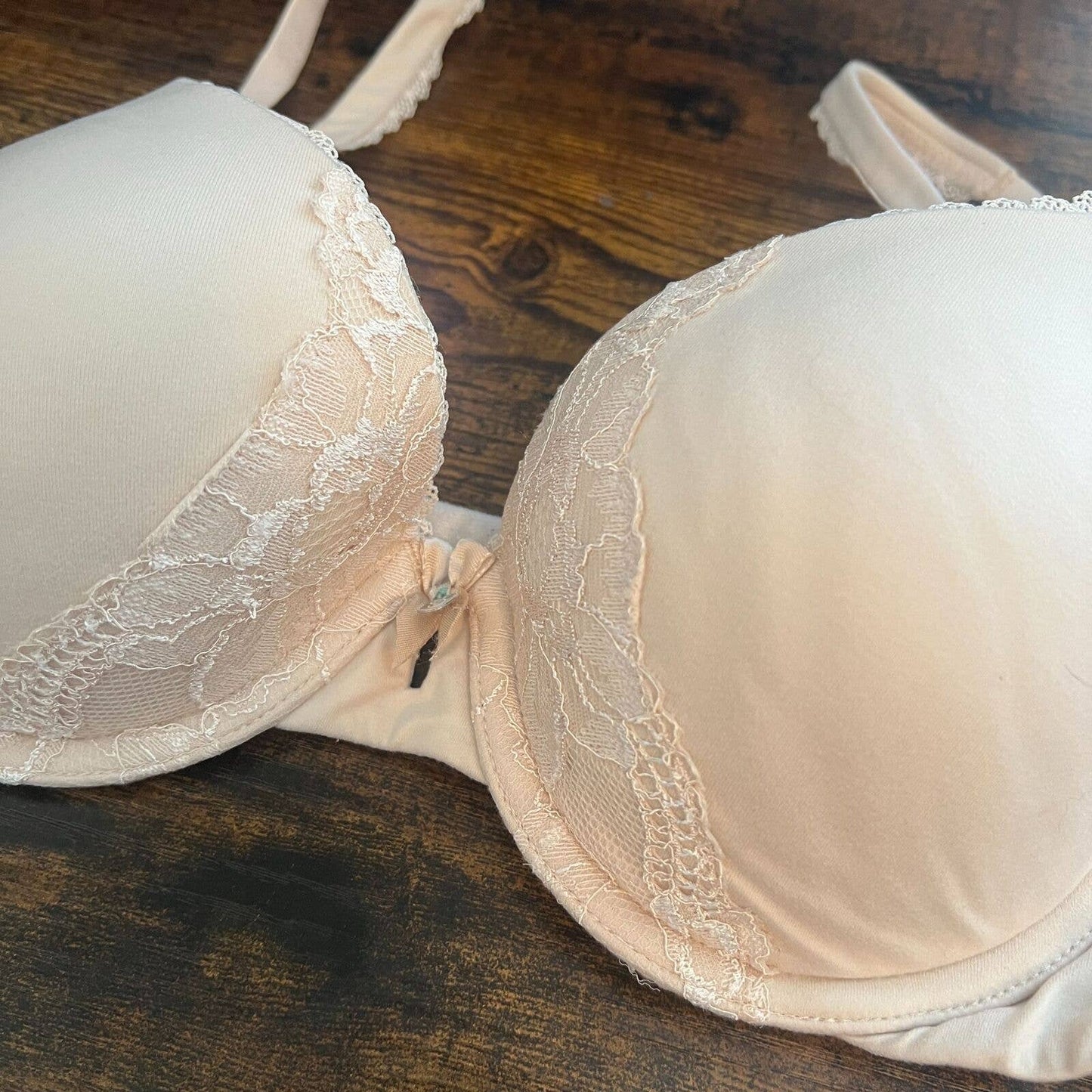 Victorias Secret - Sujetador acolchado de cobertura perfecta para mujer, talla 34 C, color beige claro