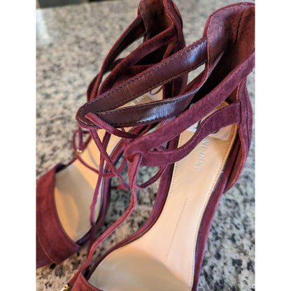 Gianni Bini Womens Sz 10 Purple Suede Leather Strappy High Heels