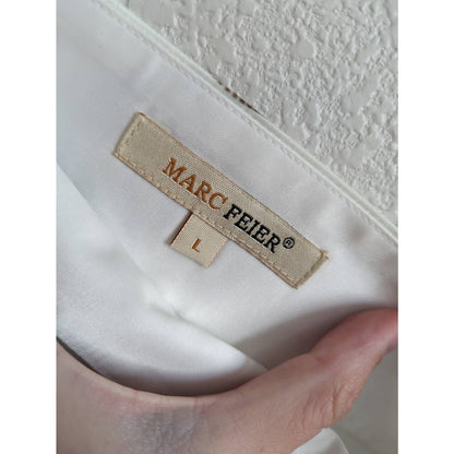 Marc Feier Womens Sz L Below Knee Skirt Greece Greek Emblem