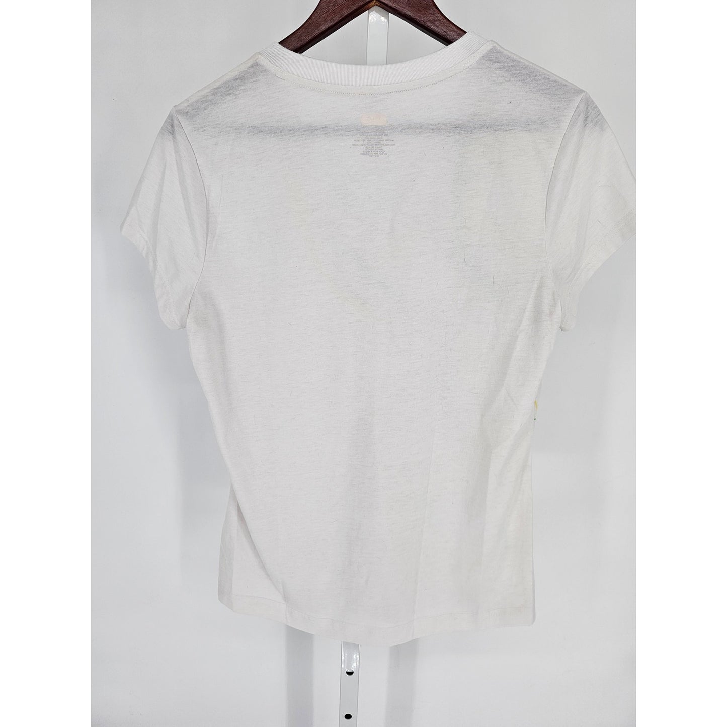 Fila Sport Womens Sz L short Sleeve V Neck T shirt White Green Athletic