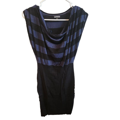 Express Womens Sz XS Pencil Dress Mini Length Blue and Black
