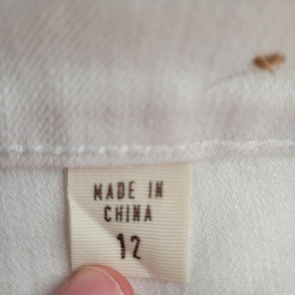 Coldwater Creek Womens Sz 12 Cropped Cuff White Denim Jeans