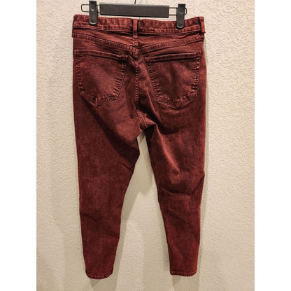 Topshop Jamie Womens Sz 28 Skinny Jeans Dark Red Stonewash