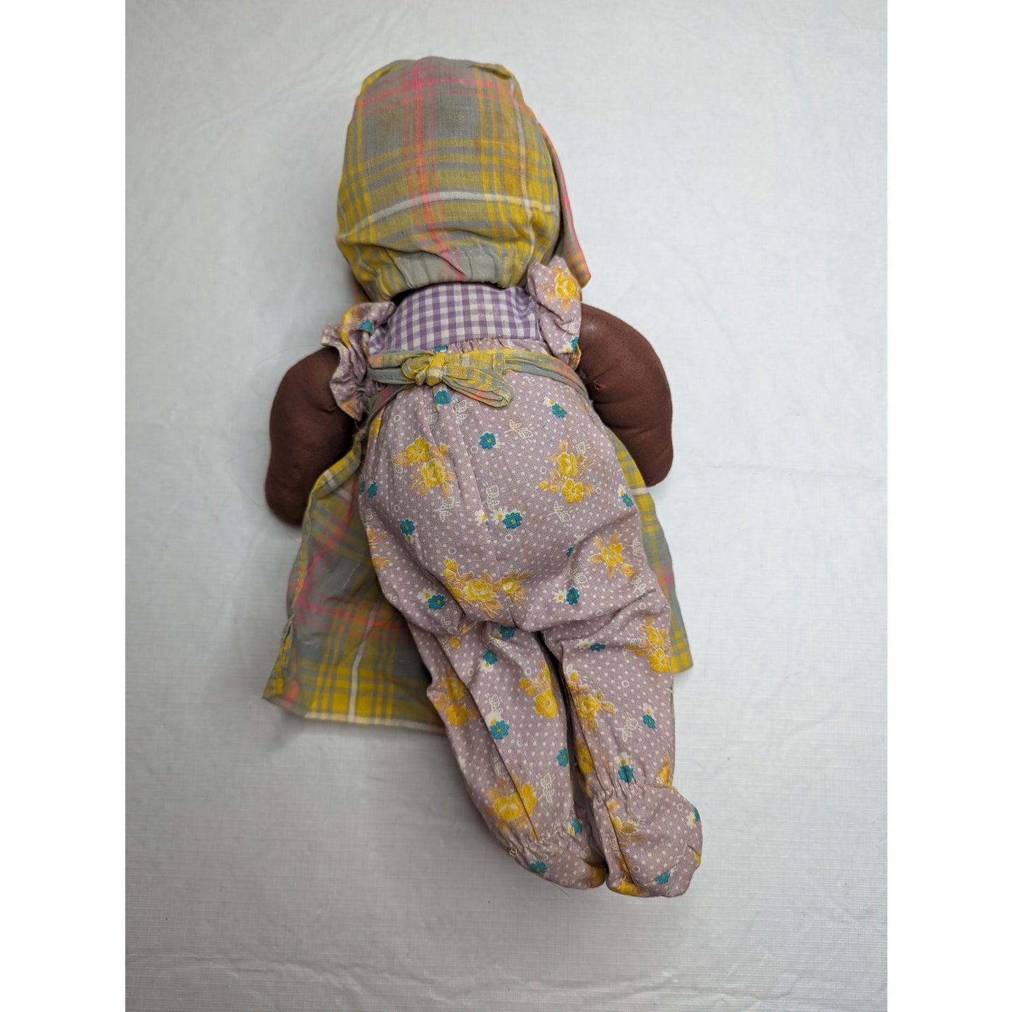 Vintage 1960s African American Handmade Baby Doll Cloth 16" Tall