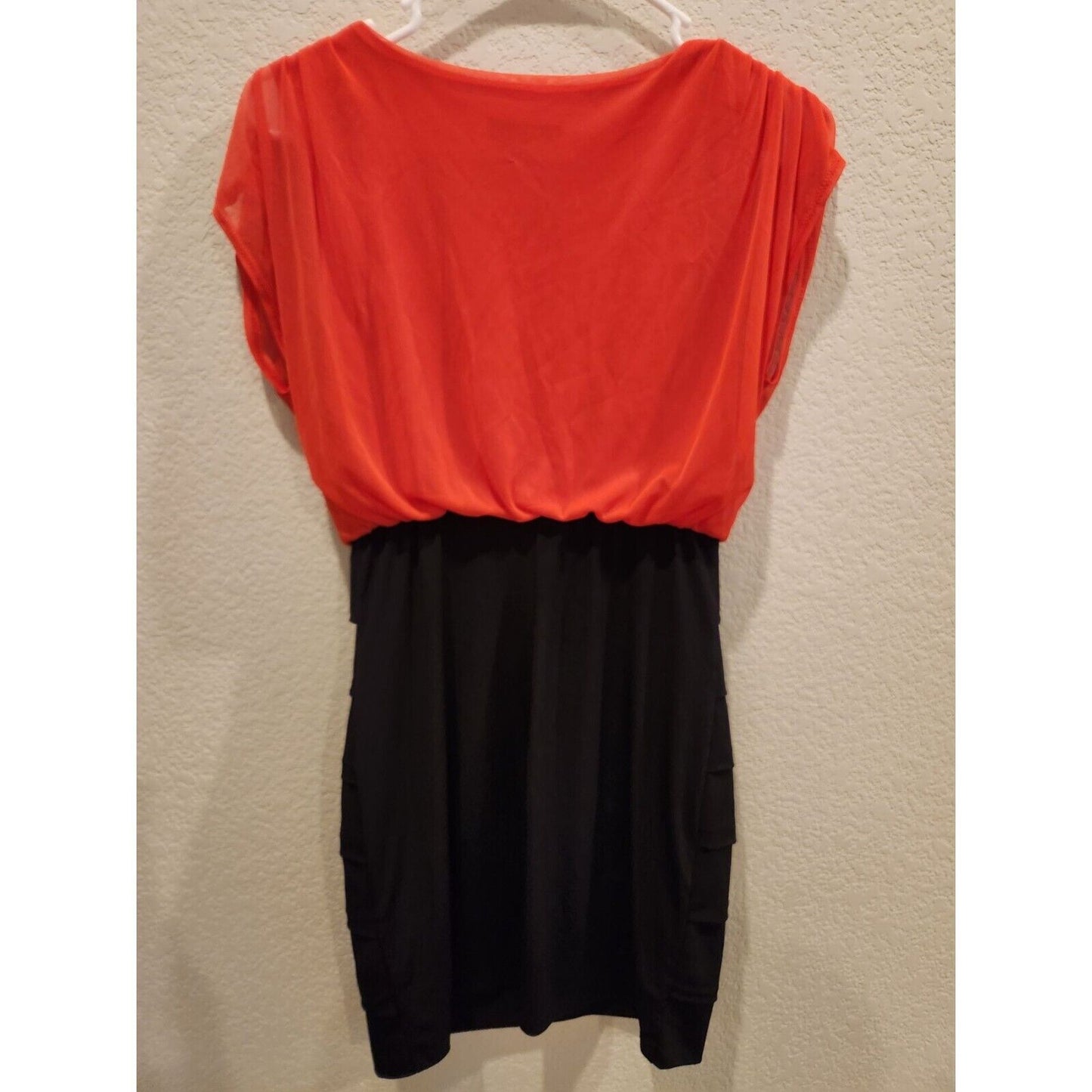 Sweet Storm Womens Sz M Pencil Dress Orange and Black Mini