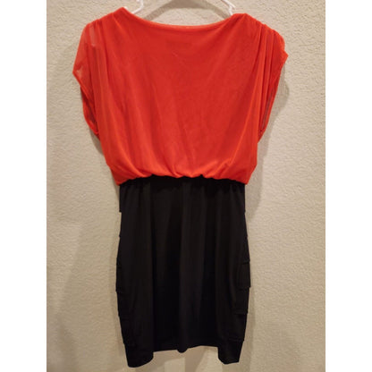 Sweet Storm Womens Sz M Pencil Dress Orange and Black Mini