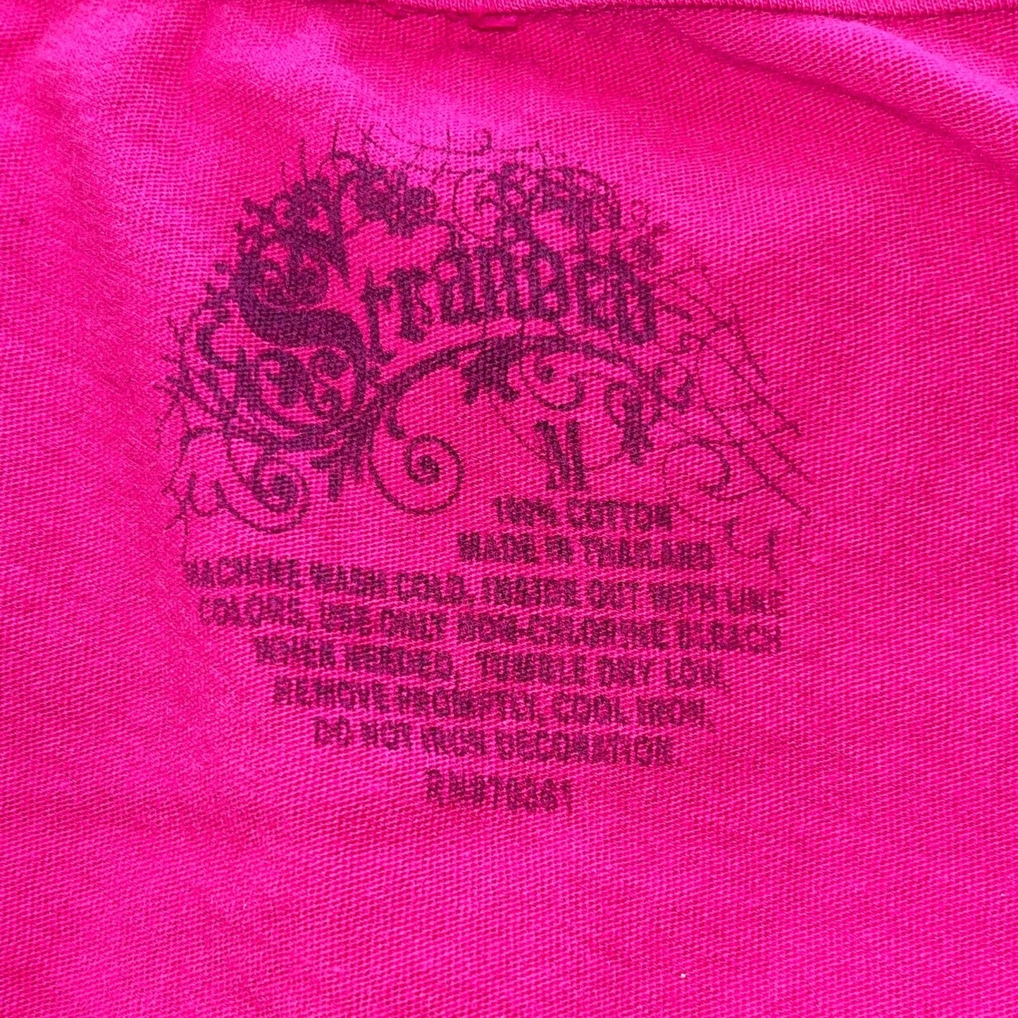 Stranded Womens Sz M 100% Cotton Short Sleeve V Neck T Shirt Pink Rose