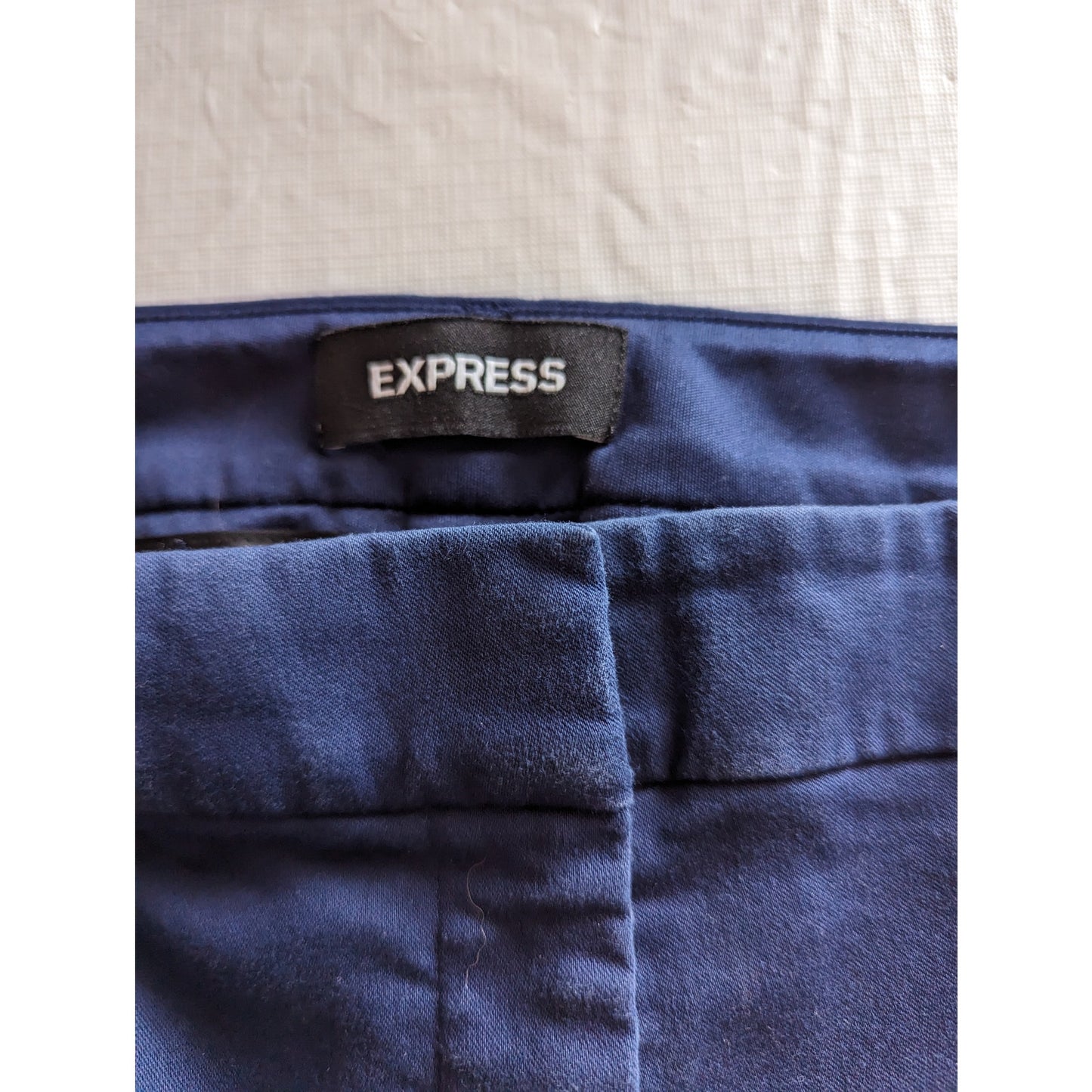 Express Womens Sz 4S Short Columnist Ankle Mid Rise Pants Blue Career