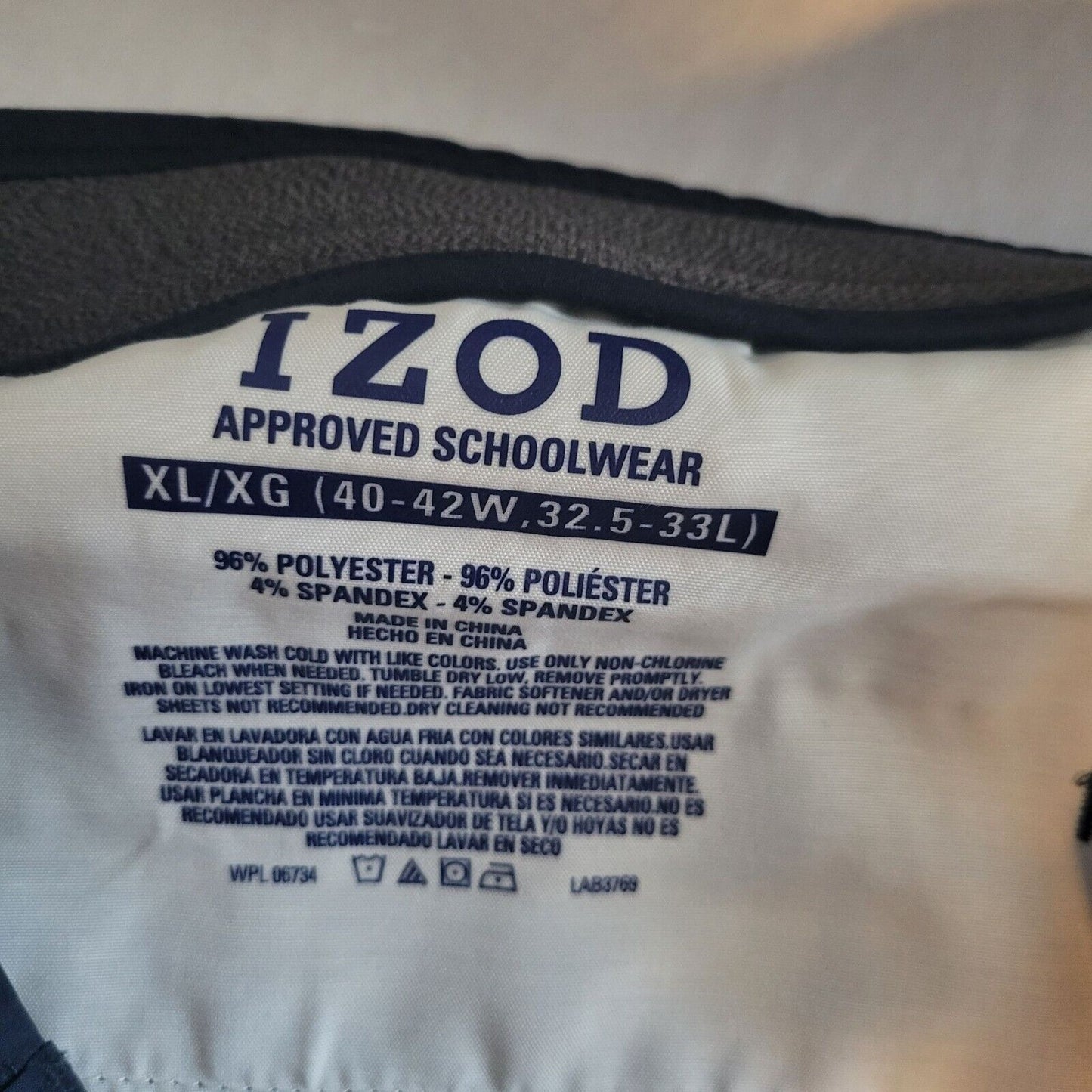 Izod Mens Sz XL UPF 50+ Moisture Wicking Golf Pants Navy Blue NEW 40x32