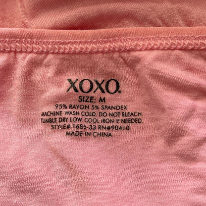 XOXO Womens Sz M Sleep Shirt Pink Black Heart Heartbreaker