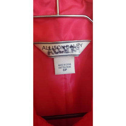 Allison Daley Petite Womens 6P Bright Pink Zip Up Vest