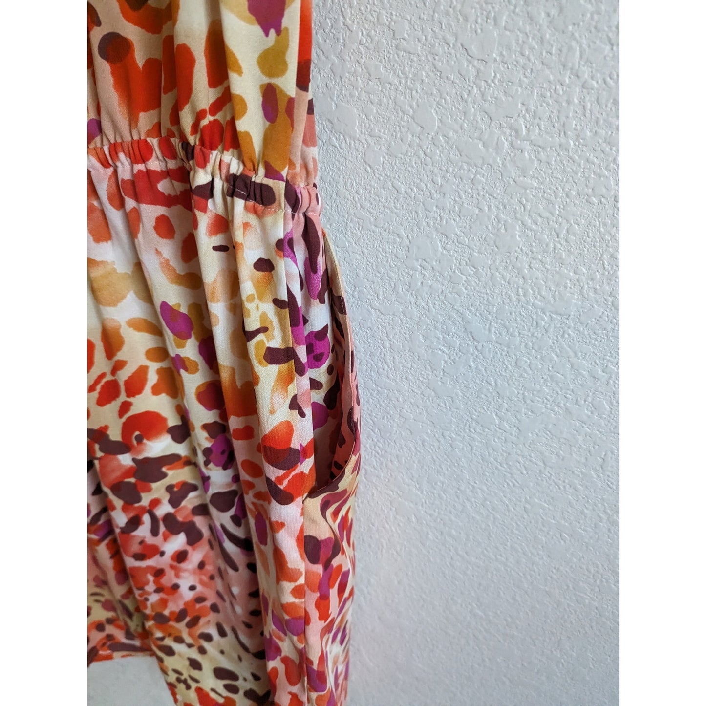 Guess Womens Sz XS Knee Length Sleeveless Dress w/ Pockets Red Pink Purple