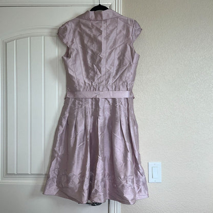 Willow Glenn New York Womens Sz L Pink Metallic Pinup Style Dress w/ Belt