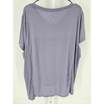 Tangerine Womens Sz XXL Short Sleeve V Neck T Shirt Light Purple Athletic