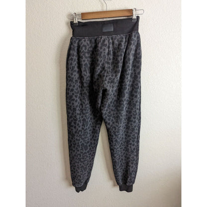 Victorias Secret Sz XS Jogger Sweatpants High Waist Leopard Print Lace Front