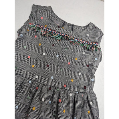Pastourelle by Pippa & Julie Boutique Girls Sz S (6) Plaid Polka Dot Dress