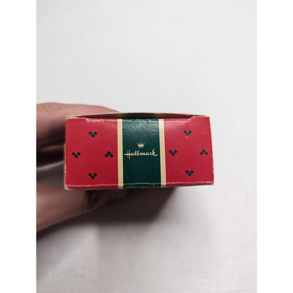 Vintage 1985 Hallmark Christmas Ornament Mouse Red Wagon