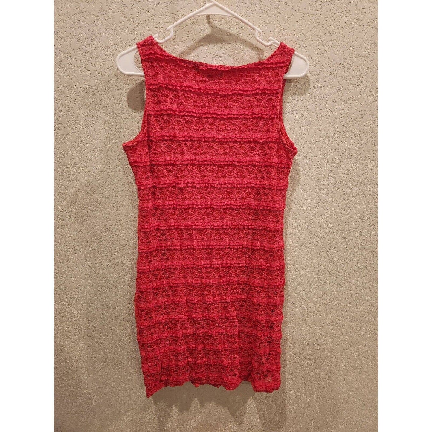 Anne French Womens Sz M Lace Bodycon Knee Length Dress Red