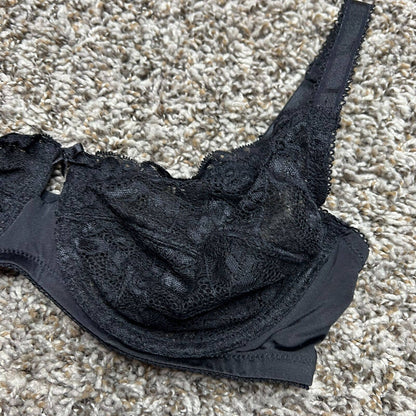 Jones New York Womens Sz 36C Unlined Black Lace Demi Bra